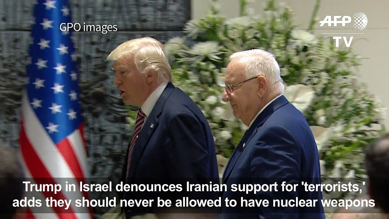 Trump in Jerusalem denounces Iranian support for 'terrorists'