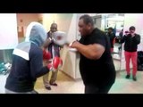 boxing star PATRICK HARRIS JR DOES MITTS WITH DAD  EsNews Boxing