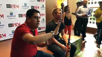 David Warner and Boria Majumdar interact with fans @ Fanattic Sports Museum