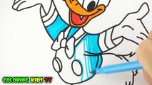 Coloring Pages Donald Duck & Drawing for children _ How to color by COLORING KIDS TV