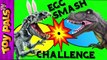 DINOSAUR Easter EGGS SMASH Challenge with Indominus, T-Rex and More Dinosaurs-oFakd4q