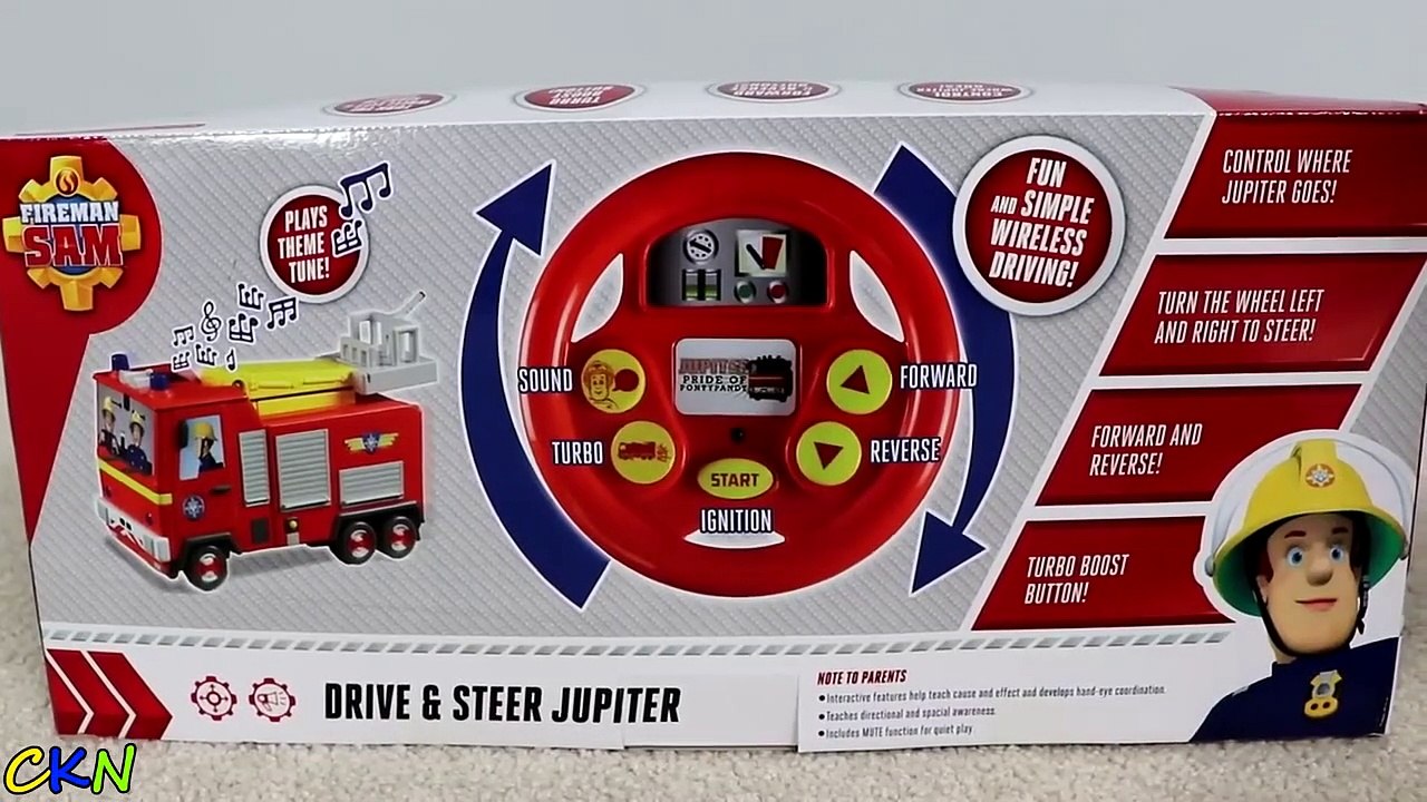 Fireman Sam Drive & Steer Jupiter Remote Control Fire Engine Toy Unboxing And Testing Ckn Toys-R0