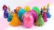Play Doh Sparkle Disney Princess Dresses Surprise Eggs Magiclip Clay Modelling for Kids-Tyx