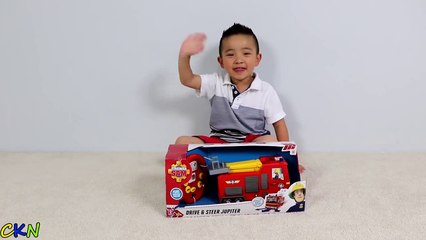 Fireman Sam Drive & Steer Jupiter Remote Control Fire Engine Toy Unboxing And Testing Ckn Toys-R0b2JAQI