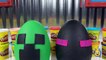 Giant Minecraft Creeper & Enderman Play Doh Surprise Eggs with Minecraft Hangers & Netherrack Toys-LTY