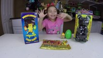 World's Largest Gummy Bear Smashes Girl's House! Golden Egg Surprise Frozen Anna Doll News Anchor-rv7Y_HRo