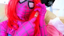 Spiderman vs Joker vs Frozen Elsa - Epic Pool Party! w_ Little Mermaid Ariel & Pink Spidergirl-e