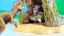 TOY DINOSAUR FIGURES Saichania vs Giganotosaurus Dinosaurs Fight Schleich 2-pack Toy Review-oX