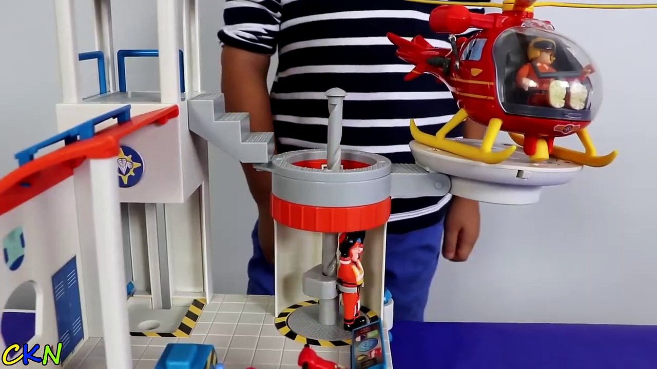 Fireman Sam Ocean Rescue Playset Toys Unboxing Kids Playing  Rescue Helicopter Ckn Toys-IMMOgFu