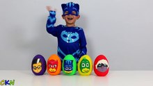 Disney PJ Masks Play-Doh Surprise Eggs Opening Fun With Catboy Gekko Owlette Ckn Toys-PrOo2