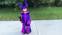 Evil Girl Maleficent, Paw Patrol Marshall & Captain America go Trick or Treating on Halloween-avC