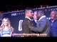 EPIC FACE OFF! Andre Berto PHYSICALLY RESTRAINED FROM ATTACKING Victor Ortiz DURING FACE OFF!!!
