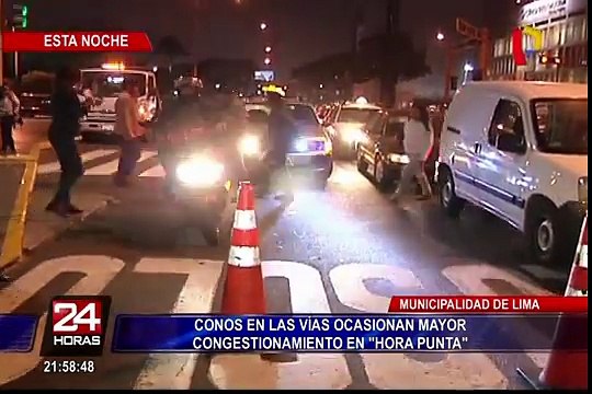 Conos en la vía del Corredor Azul ocasionan gran congestión vehicular