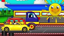 Cars cartoons. Learn numbers with  Helpy the truck. Cars racing