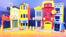 Imaginext Rescue Heroes Team With First Responders & Fire Truck Put Out Plane Crash Explosion Fire-je