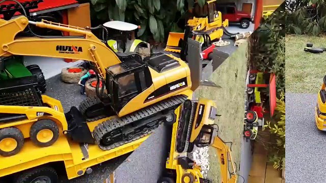 BRUDER RC toys excavator crash! Bruder video for kids!-UCB