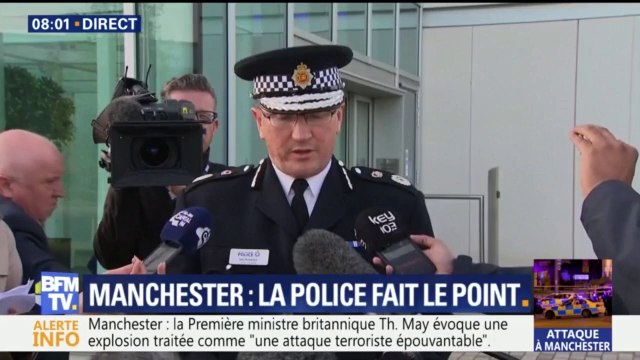 Explosion à Manchester: la police fait désormais état de 22 morts et d'une soixantaine de blessés