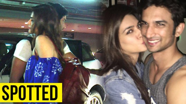 Sushant Singh Rajput Hugs Kriti Sanon After Media Interaction