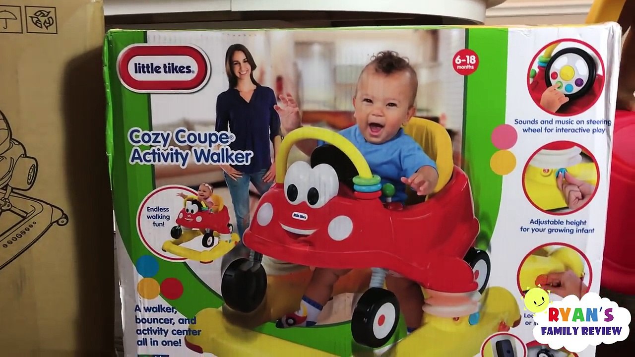 Babies and Kids playtime driving Little Tikes Cozy Coupe Car with Ryan's Family