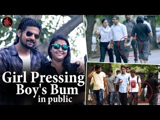 Girl Hitting Boy's Bum In Public || So Funny Bum Touch Prank In Public || Ak Pranks