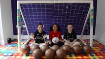 BASHING 10 Giant Surprise Chocolate Footballs - Football Challenges - Kinder Surprise Eggs Opening-GUIiuK7