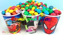 M&M Surprise Cups Disney Pixar Cars Tsum Tsum Peppa Pig Toys Learn Colors Play Doh Modelling Clay-z4H
