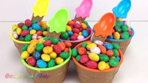 M&M Ice Cream Surprise Toys Disney Anpanman Mickey Mouse Toy Story Play Doh Learn Colors for Kids-BThuPsc