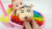 Learn Colors Slime Surprise Eggs Play Doh Toys Learn Numbers Baby Doll Bath Time M&M Chocolate-7B