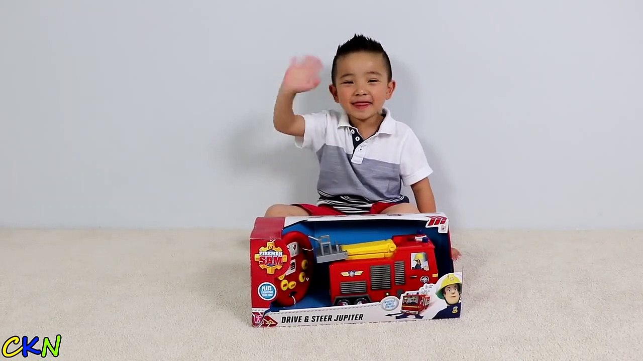 Fireman Sam Drive & Steer Jupiter Remote Control Fire Engine Toy Unboxing And Testing Ckn Toys-R0b2JA