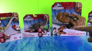 Jurassic World toys dinosaur videos for children T-rex puppet Dilophosaurus Dimorphodon Ankylosaurus-HL2