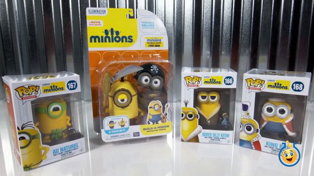 Minions Toys 2015 Build-A-Minion Pirate_Cro-Minion & FUNKO POP King Bob & Bored Silly Kevin-KnfXCpred