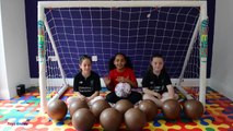 BASHING 10 Giant Surprise Chocolate Footballs - Football Challenges - Kinder Surprise Eggs Opening-GU