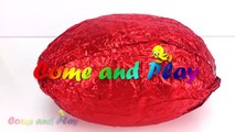 Giant Chocolate Egg Bashing Football Surprise Toys Disney MLP Superhero Spiderman Learn Colors Kids-r