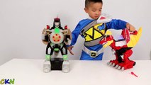 Power Rangers Dino Super Charge Rumble N Roar T-Rex Zord Toys Unboxing Playing Ckn Toys-mv_m5Z