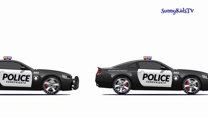 Cars and Trucks for kids Police car Learn colors Videos for children-mJh0V