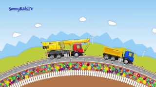 Trucks for kids. Crane Truck. Surprise Eggs. Learn Sweets, Candies. Video for children.-muvr