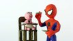 Baby vomits on spiderman superheroes Stop motion Play Doh claymation animation video-E8L