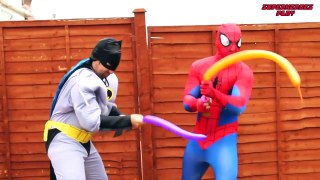 Batman Vs Spiderman Balloon challenge & More Real Life Superhero Fun-XHDNyx
