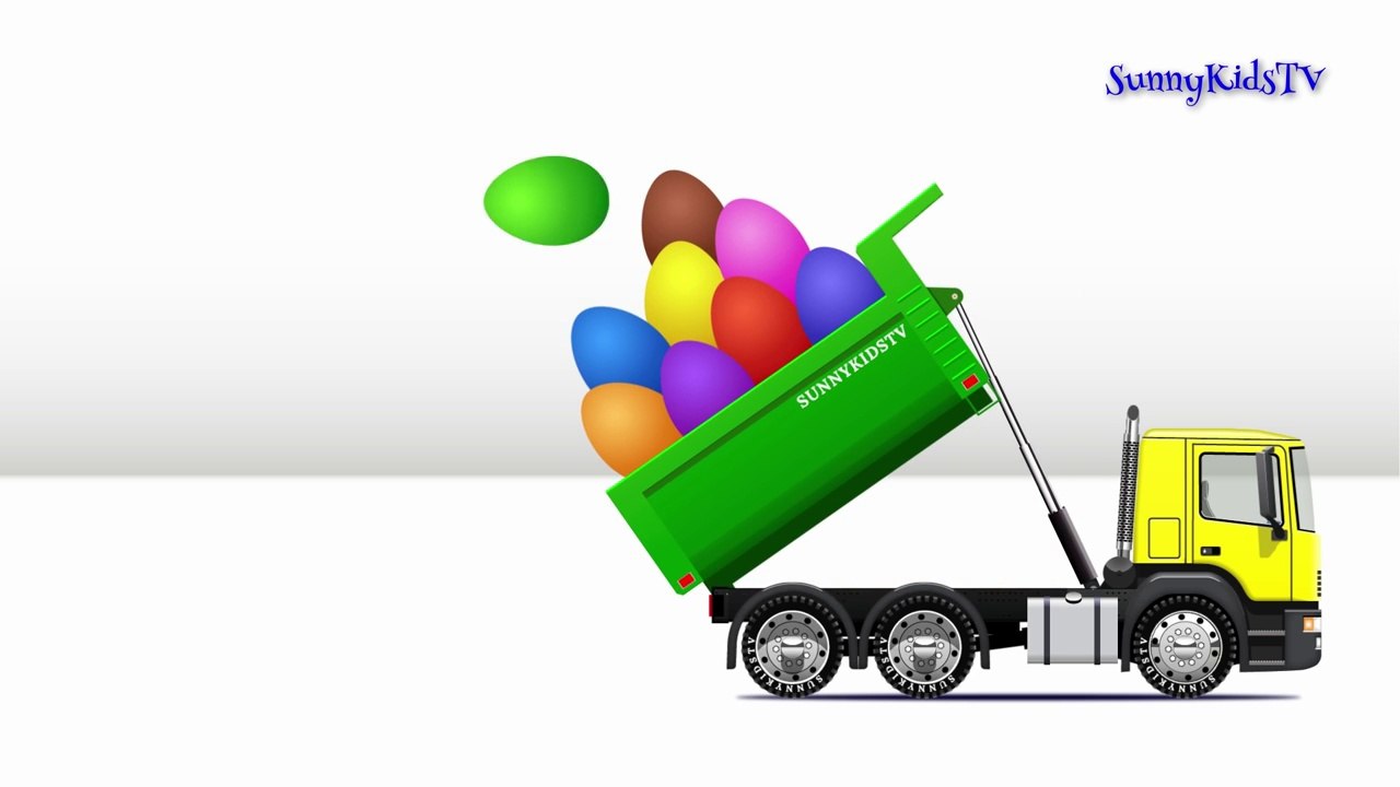 Trucks cartoon for children Surprise Eggs Learn fruits and vegetables Compilation video for kids-ur