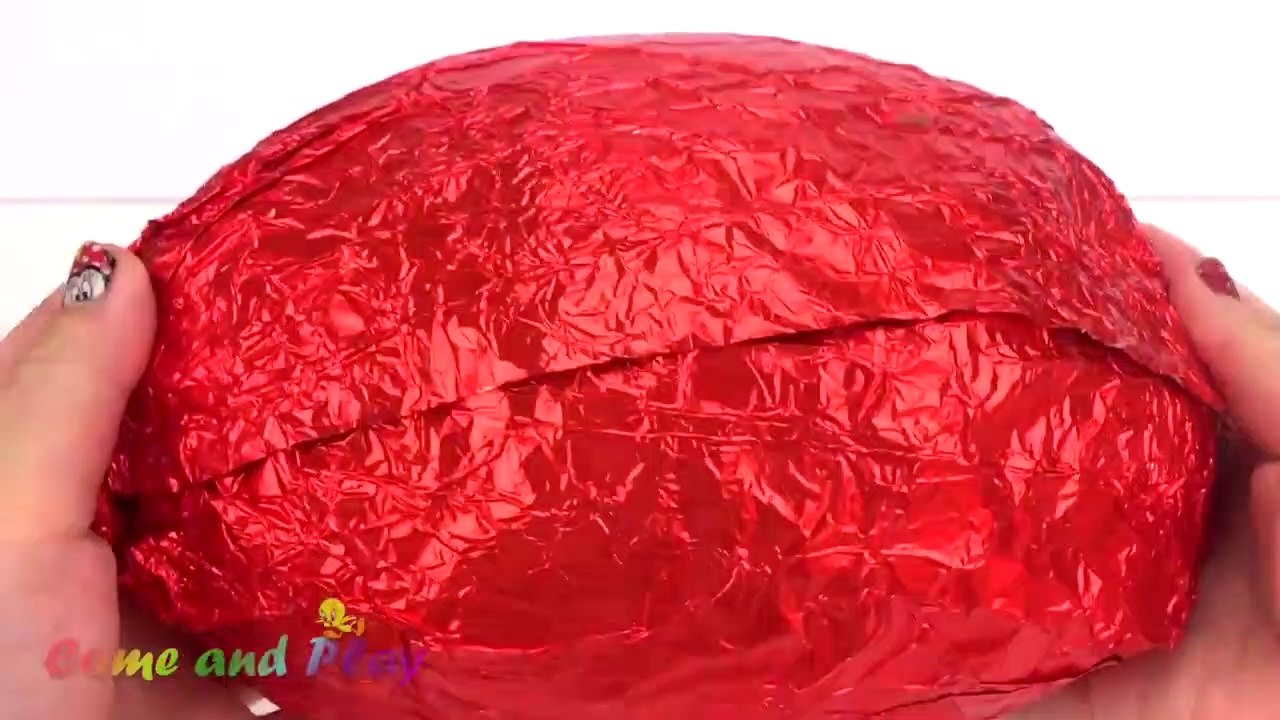 Giant Chocolate Egg Bashing Football Surprise Toys Disney MLP Superhero Spiderman Learn Colors Kids-rhR