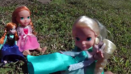 Elsa & Anna TURN small ! SNAKE Attack ! Toddlers are scared - Will they turn back to normal -AtCfM