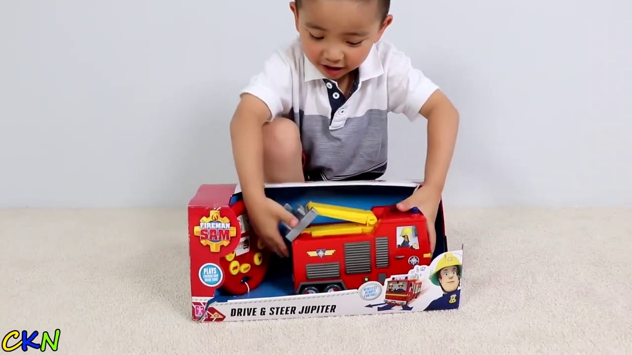Fireman Sam Drive & Steer Jupiter Remote Control Fire Engine Toy Unboxing And Testing Ckn Toys-R0