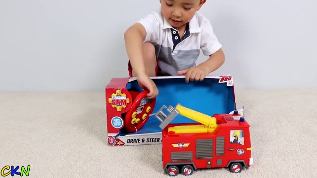 Fireman Sam Drive & Steer Jupiter Remote Control Fire Engine Toy Unboxing And Testing Ckn Toys-R0