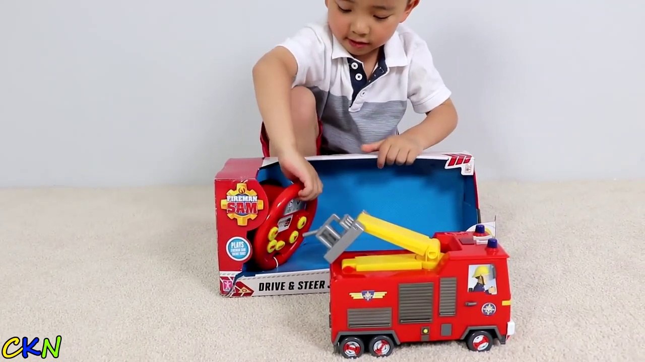 Fireman Sam Drive & Steer Jupiter Remote Control Fire Engine Toy Unboxing And Testing Ckn Toys-R0
