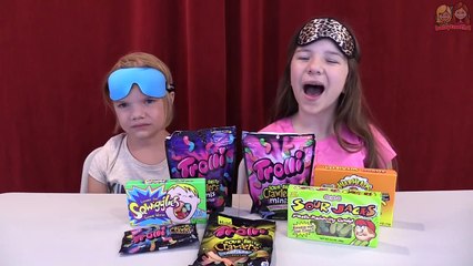 Sour Gummy Worm Challenge! Blindfolded taste test _ How To Candy _ Babyteeth4-dWrFM