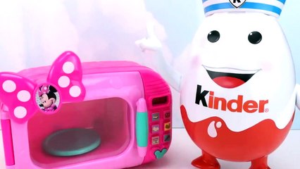 Minnie Mouse Microwave Toy Appliance Surprise Eggs Learn Colors Play Doh Modelling Clay Fun for Kids-a8v