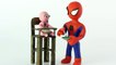 Baby vomits on spiderman superheroes Stop motion Play Doh claymation animation video-E