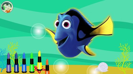 Dory dan Elsa Makeup Prank Learn Colors with Lipstick Finger Family Song - Kids Play Video-KV