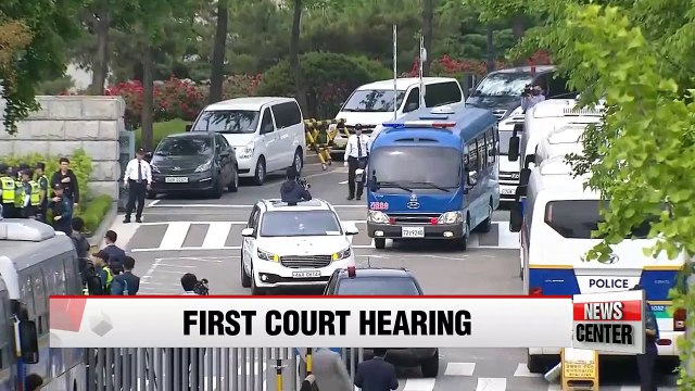Former President Park Geun-hye makes appearance at first hearing in corruption trial