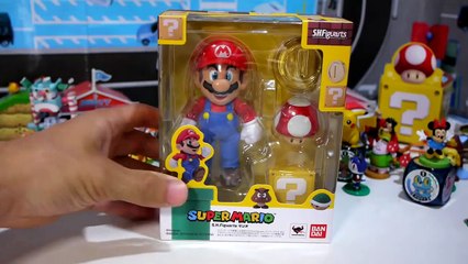 Super Mario S.H.Figuarts by Bandai With Mushroom, Coin and Mystery Box-oA8yPNBy